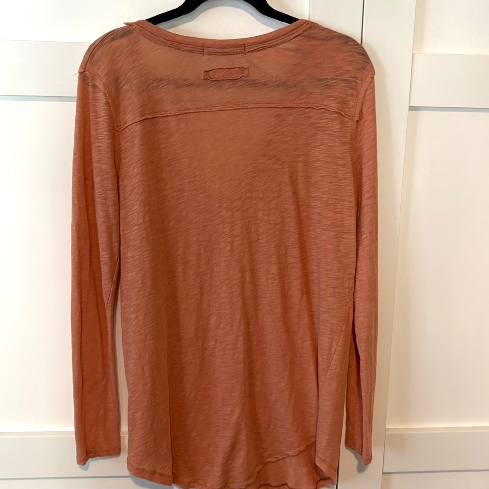 We the Free Women's Dusty Orange Long Sleeve T-Shirt in Size M - Picture 2 of 14
